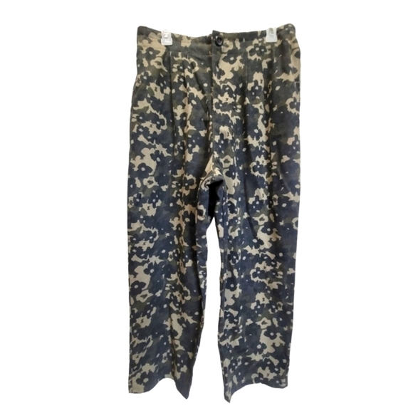 NWT Large 100% Cotton Camo Zipped Stretchy Waist Pants Front and Back Pockets - Picture 4 of 9